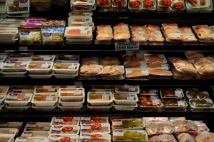 Grocery store meat selection